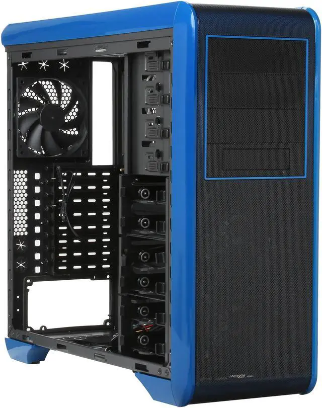 Alt view image 7 of 11 - Rosewill BLACKHAWK - Gaming ATX Mid Tower Computer Case, Blue Edition - Five Fans Included, Side Window Panel, Top HDD Dock