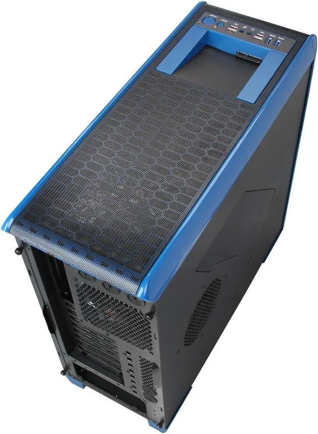 Alt view image 9 of 11 - Rosewill BLACKHAWK - Gaming ATX Mid Tower Computer Case, Blue Edition - Five Fans Included, Side Window Panel, Top HDD Dock