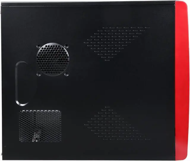 Alt view image 4 of 9 - Rosewill - Black, Hot-Dipped Galvanized Steel ATX Mid Tower Computer Case with Red Front Panel and 500W Power Supply - R536-Red
