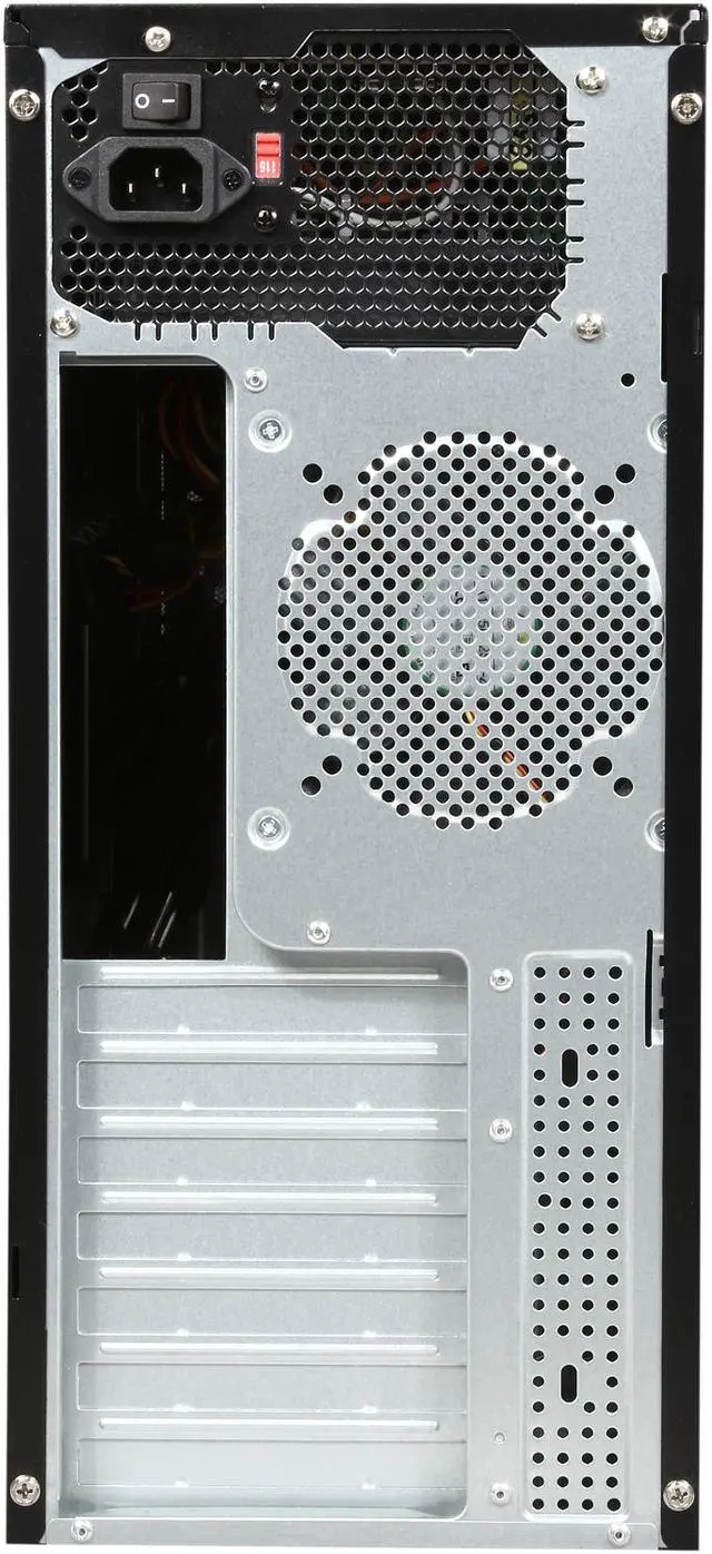 Alt view image 8 of 9 - Rosewill - Black, Hot-Dipped Galvanized Steel ATX Mid Tower Computer Case with Red Front Panel and 500W Power Supply - R536-Red