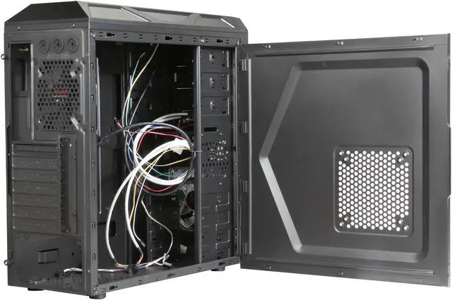 Alt view image 5 of 10 - Rosewill Galaxy-02-A - Black Gaming ATX Mid Tower Computer Case - Top-Mounted USB 3.0 Ports, Two Fans - 1 x Front Red LED 120mm, 1 x Rear 120mm