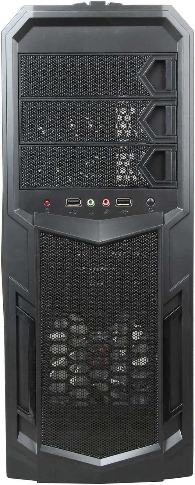 Alt view image 2 of 10 - Rosewill Galaxy-02-A - Black Gaming ATX Mid Tower Computer Case - Top-Mounted USB 3.0 Ports, Two Fans - 1 x Front Red LED 120mm, 1 x Rear 120mm