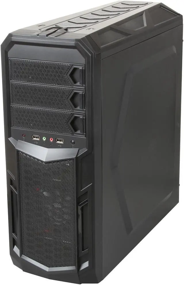 Alt view image 3 of 10 - Rosewill Galaxy-02-A - Black Gaming ATX Mid Tower Computer Case - Top-Mounted USB 3.0 Ports, Two Fans - 1 x Front Red LED 120mm, 1 x Rear 120mm