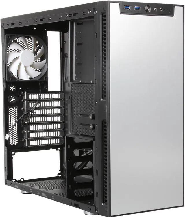 Alt view image 7 of 9 - Rosewill Legacy QT01-S - Tri-Fan, Silver Aluminum Alloy ATX Mid Tower Silent Computer Case