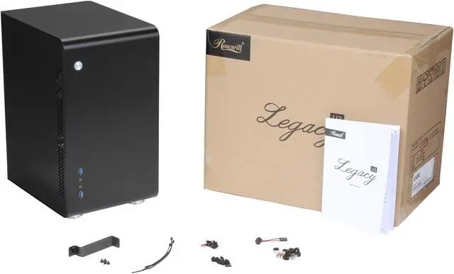 Alt view image 7 of 7 - Rosewill Legacy U3-B - Black, Aluminum Alloy, Micro ATX, Mini Tower Computer Case