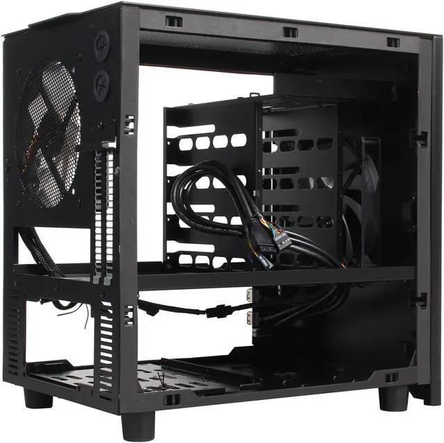 Alt view image 5 of 10 - Rosewill Legacy W1-B - Black Aluminum & Steel Mini-ITX Tower Computer Case - Dual Fans