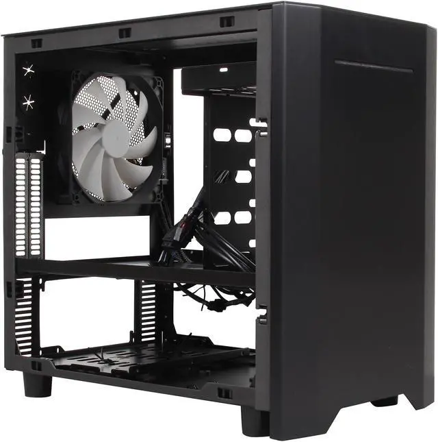 Alt view image 7 of 10 - Rosewill Legacy W1-B - Black Aluminum & Steel Mini-ITX Tower Computer Case - Dual Fans