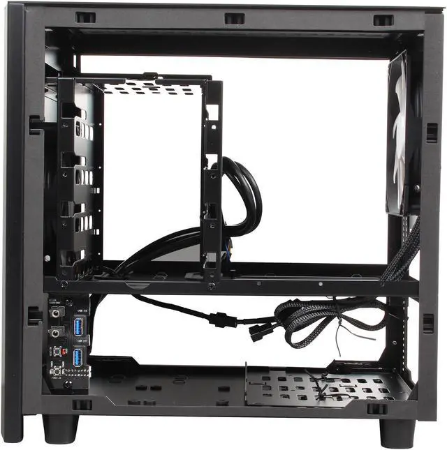 Alt view image 8 of 10 - Rosewill Legacy W1-B - Black Aluminum & Steel Mini-ITX Tower Computer Case - Dual Fans