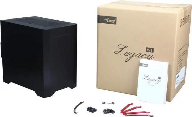 Alt view image 10 of 10 - Rosewill Legacy W1-B - Black Aluminum & Steel Mini-ITX Tower Computer Case - Dual Fans