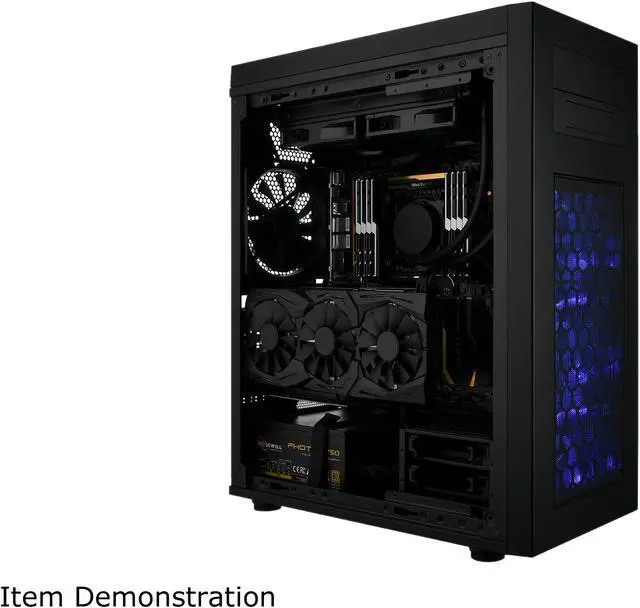 Alt view image 3 of 14 - Rosewill RISE GLOW ATX Full Tower Gaming PC Computer Case, Supports: E-ATX, Dual PSU Mount, Vertical GPU Mount & 360mm Liquid Coolers, 4 Dual-Speed Fans