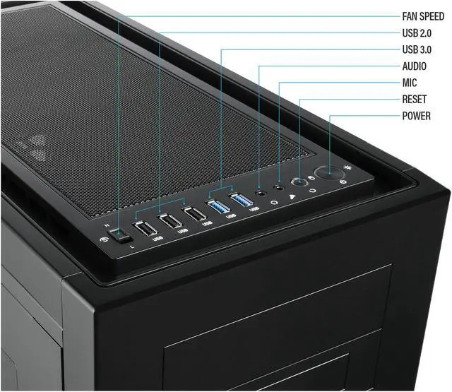 Alt view image 11 of 14 - Rosewill RISE GLOW ATX Full Tower Gaming PC Computer Case, Supports: E-ATX, Dual PSU Mount, Vertical GPU Mount & 360mm Liquid Coolers, 4 Dual-Speed Fans
