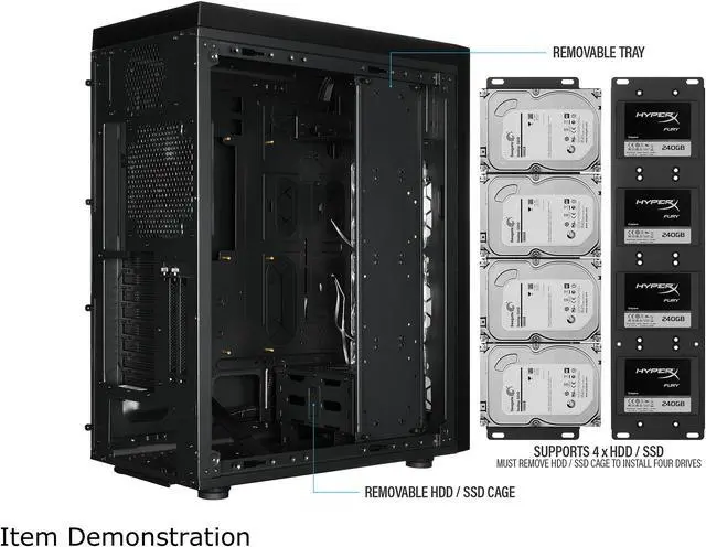 Alt view image 10 of 14 - Rosewill RISE GLOW ATX Full Tower Gaming PC Computer Case, Supports: E-ATX, Dual PSU Mount, Vertical GPU Mount & 360mm Liquid Coolers, 4 Dual-Speed Fans