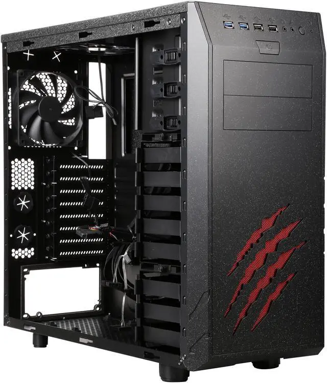 Alt view image 7 of 9 - Rosewill WolfStone ATX Mid Tower Gaming Computer Case, support VGA card length up to 340mm, come with four fans - 2x Front 120mm Fan, 1x Rear 120mm Fan, 1x Top 140mm Fan