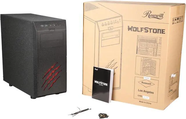 Alt view image 9 of 9 - Rosewill WolfStone ATX Mid Tower Gaming Computer Case, support VGA card length up to 340mm, come with four fans - 2x Front 120mm Fan, 1x Rear 120mm Fan, 1x Top 140mm Fan
