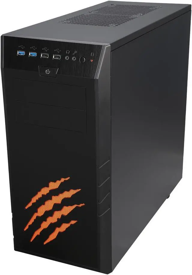 Alt view image 4 of 10 - Rosewill ATX Mid Tower Gaming Computer Case, support VGA card length up to 340mm, come with four fans-2 x Front 120mm Fan, 1 x Rear 120mm Fan, 1 x Top 140mm Fan - WolfAlloy