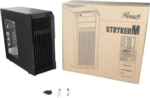 Alt view image 10 of 10 - ROSEWILL ATX Mid Tower Gaming Computer Case, Come with Three Fans- 2 x Front 120mm Fan, 1 x Rear 120mm Fan-Retail - Stryker M