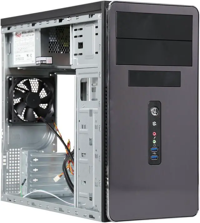 Alt view image 7 of 9 - ROSEWILL, Aesthetic Finish, 90mm Fan pre-installed, Mini Tower Computer Case with 400W Power Supply - R521-M
