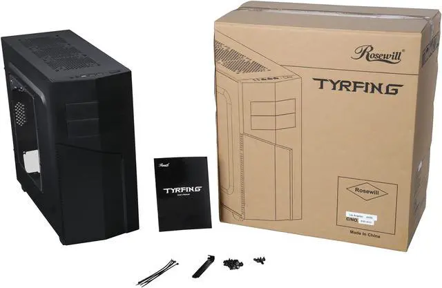 Alt view image 13 of 13 - Rosewill ATX Mid Tower Gaming Computer Case, Supports up to 400 mm Long VGA Card, Comes with Two Fans Pre-installed - Front 120 mm Fan x 1, Rear 120 mm Fan x 1 - TYRFING