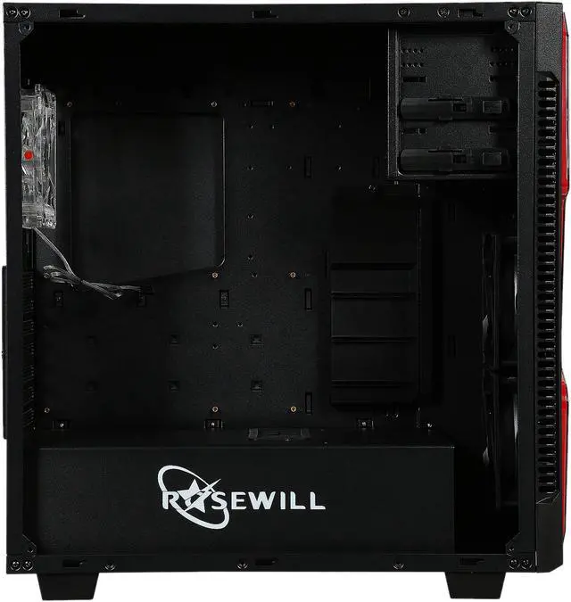 Alt view image 6 of 16 - Rosewill ATX Mid Tower Gaming Computer Case, Supports up to 420mm Long Graphics Card, Comes with Three Fans Pre-installed - Front 120mm Fan x 2, Rear 120mm Fan x 1 - GUNGNIR X