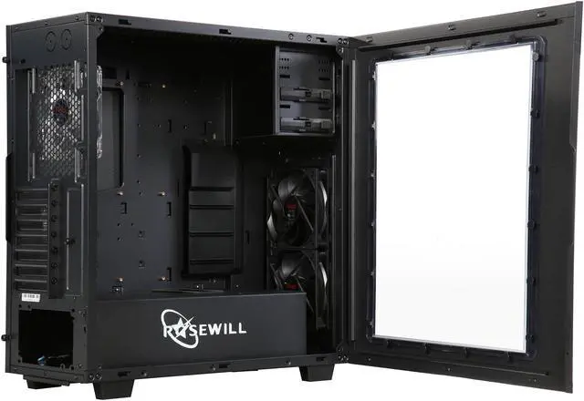 Alt view image 13 of 16 - Rosewill ATX Mid Tower Gaming Computer Case, Supports up to 420mm Long Graphics Card, Comes with Three Fans Pre-installed - Front 120mm Fan x 2, Rear 120mm Fan x 1 - GUNGNIR X