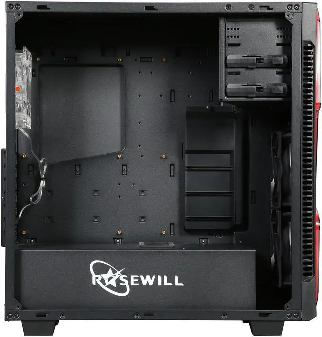 Alt view image 14 of 16 - Rosewill ATX Mid Tower Gaming Computer Case, Supports up to 420mm Long Graphics Card, Comes with Three Fans Pre-installed - Front 120mm Fan x 2, Rear 120mm Fan x 1 - GUNGNIR X