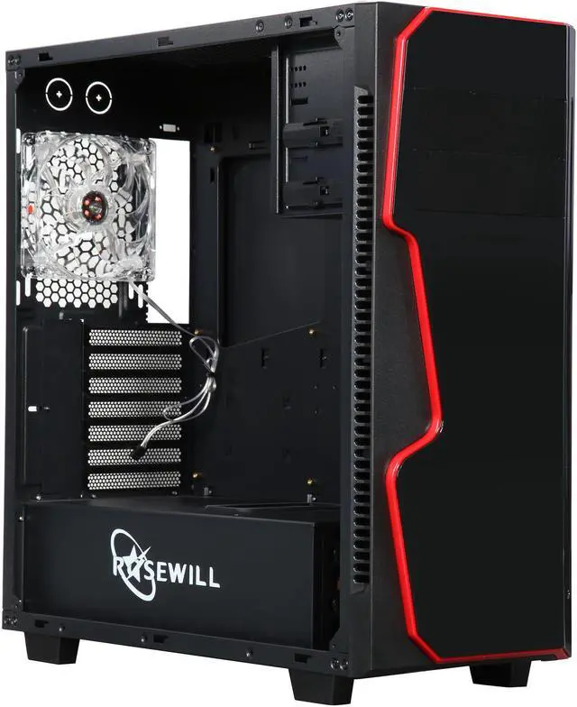 Alt view image 15 of 16 - Rosewill ATX Mid Tower Gaming Computer Case, Supports up to 420mm Long Graphics Card, Comes with Three Fans Pre-installed - Front 120mm Fan x 2, Rear 120mm Fan x 1 - GUNGNIR X