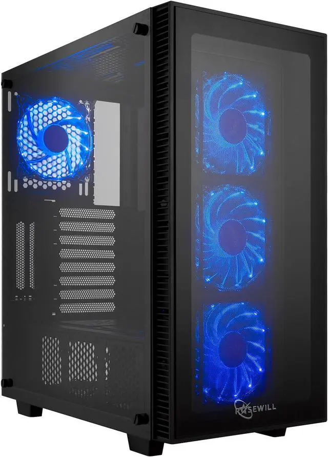 Main image of Rosewill CULLINAN MX-Blue ATX Mid-Tower Gaming PC Computer Case, Supports 360mm Liquid Coolers, 4 Blue LED Fans, Max Airflow with PSU Shround Fan Mount, Tempered Glass, Fan Speed Control