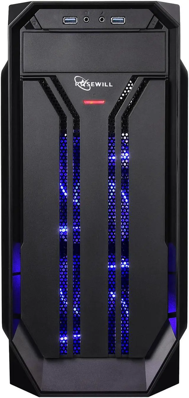 Alt view image 2 of 8 - Rosewill ATX Mid Tower Gaming Case With Side Panel Window, Three Fans Pre-Installed, USB 3.0 x 2 - BRADLEY M