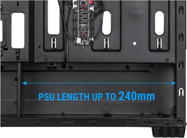 Alt view image 12 of 15 - ROSEWILL ORBIT-Z1 ATX Mid Tower Gaming Computer Case with Two Pre-installed RGB LED Fans