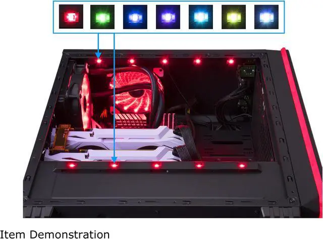 Alt view image 13 of 15 - ROSEWILL ORBIT-Z1 ATX Mid Tower Gaming Computer Case with Two Pre-installed RGB LED Fans