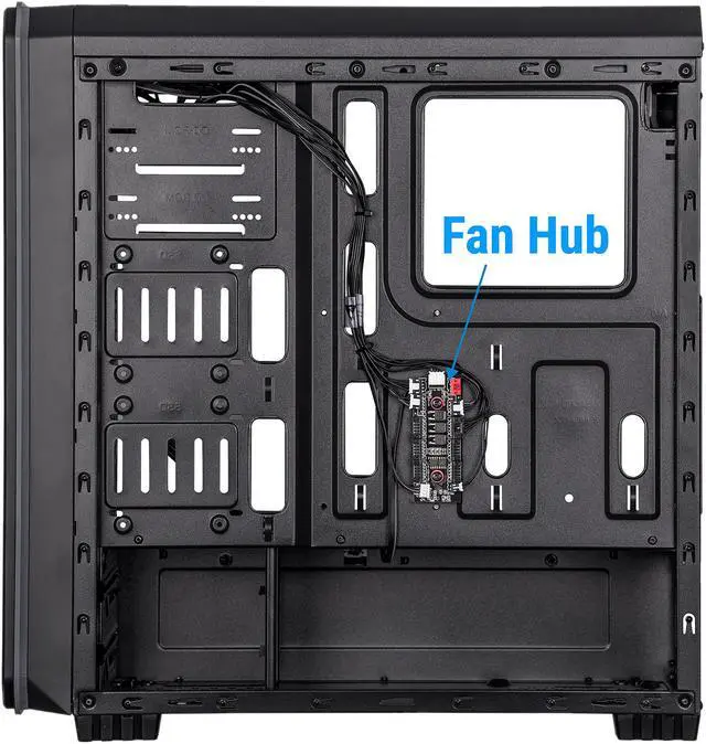 Alt view image 11 of 15 - ROSEWILL ORBIT-Z1 ATX Mid Tower Gaming Computer Case with Two Pre-installed RGB LED Fans