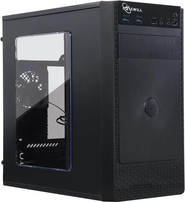 Alt view image 4 of 13 - Rosewill FBM-X1 Black Steel / Plastic Mini Tower Case with Side Panel Window