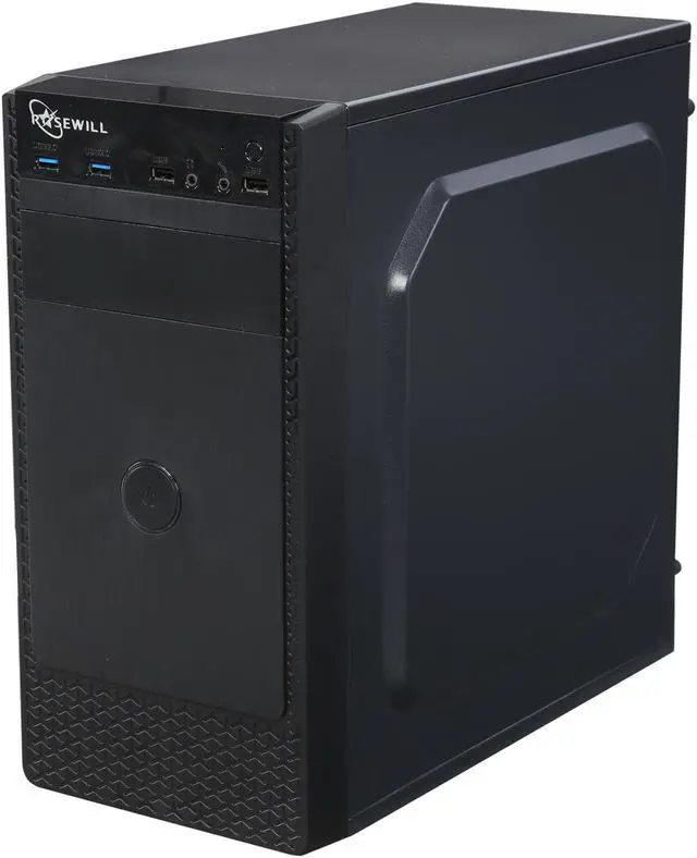 Alt view image 7 of 13 - Rosewill FBM-X1 Black Steel / Plastic Mini Tower Case with Side Panel Window