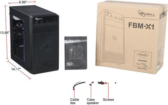 Alt view image 14 of 13 - Rosewill FBM-X1 Black Steel / Plastic Mini Tower Case with Side Panel Window