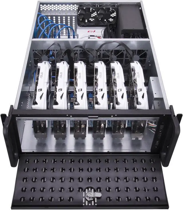 Alt view image 3 of 12 - Rosewill Server Chassis, Server Case, Rackmount Case for Bitcoin Mining; 4U Metal Rack Mount Bitcoin Miner for 6 GPU; Solution for Building a Mining Rig (RSV-L4000B)