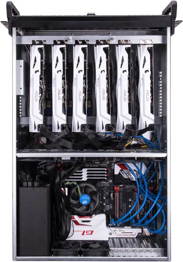 Alt view image 4 of 12 - Rosewill Server Chassis, Server Case, Rackmount Case for Bitcoin Mining; 4U Metal Rack Mount Bitcoin Miner for 6 GPU; Solution for Building a Mining Rig (RSV-L4000B)