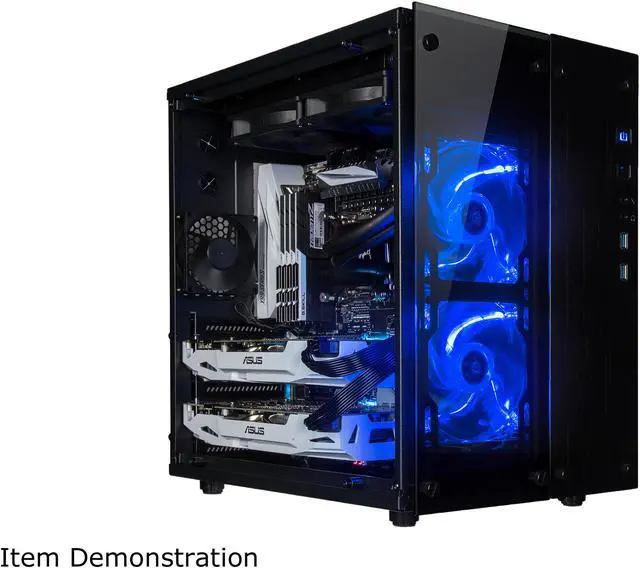 Alt view image 3 of 11 - Rosewill Cube Mini ITX/Micro-ATX/ATX Mid Tower Gaming PC Computer Case, Black Steel Tempered Glass, Blue LED Fans - Cullinan PX Blue