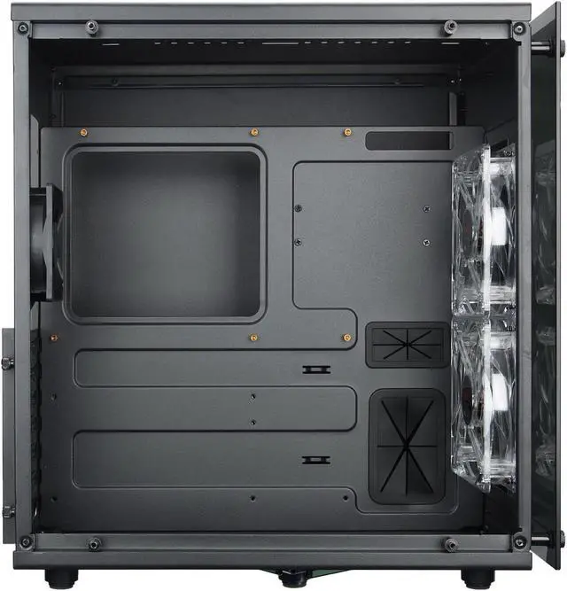 Alt view image 6 of 11 - Rosewill Cube Mini ITX/Micro-ATX/ATX Mid Tower Gaming PC Computer Case, Black Steel Tempered Glass, Blue LED Fans - Cullinan PX Blue