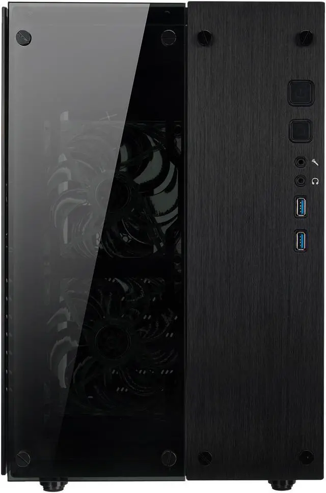 Alt view image 4 of 11 - Rosewill Cube Mini ITX/Micro-ATX/ATX Mid Tower Gaming PC Computer Case, Black Steel Tempered Glass, Blue LED Fans - Cullinan PX Blue
