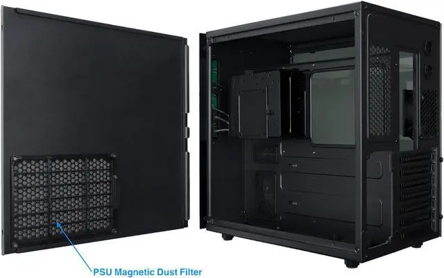 Alt view image 8 of 11 - Rosewill Cube Mini ITX/Micro-ATX/ATX Mid Tower Gaming PC Computer Case, Black Steel Tempered Glass, Blue LED Fans - Cullinan PX Blue