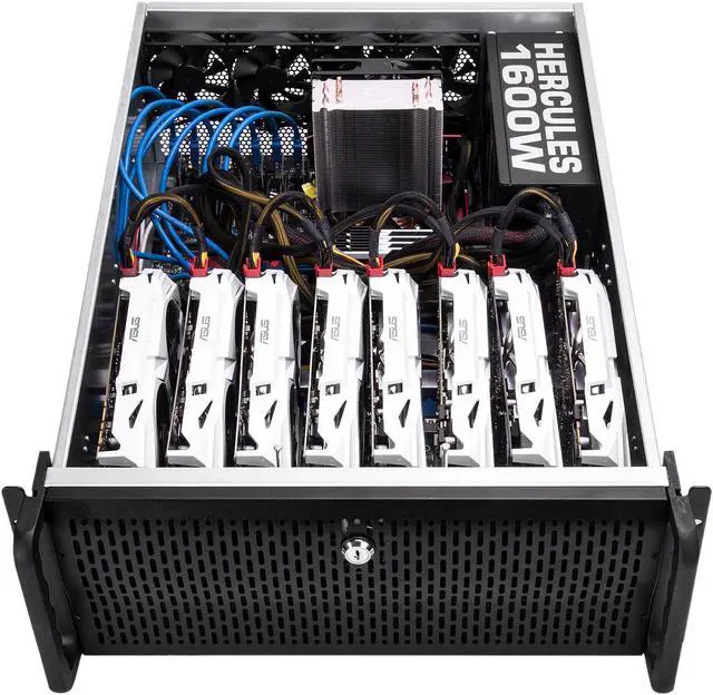 Alt view image 3 of 12 - Rosewill RSV-L4000C - 4U Rackmount Server Case / Chassis for AI / Bitcoin Mining Machine, Supports 8 Graphic Cards