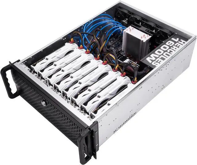 Main image of Rosewill RSV-L4000C - 4U Rackmount Server Case / Chassis for AI / Bitcoin Mining Machine, Supports 8 Graphic Cards