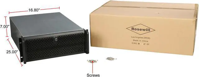 Alt view image 13 of 12 - Rosewill RSV-L4000C - 4U Rackmount Server Case / Chassis for AI / Bitcoin Mining Machine, Supports 8 Graphic Cards