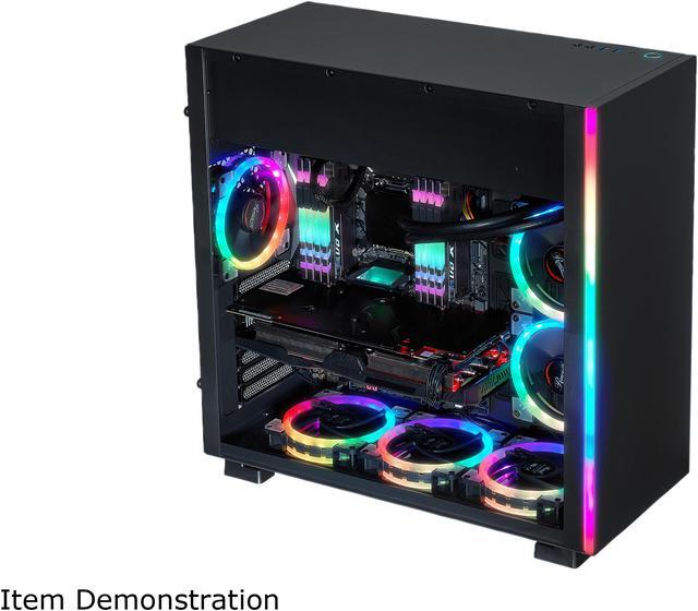 Alt view image 5 of 13 - Rosewill PRISM S500 ATX Mid Tower Gaming PC Computer Case, Aura Sync Compatible Dual Ring RGB LED Fans, Top Mount PSU & HDD/SSD, Tempered Glass & Steel