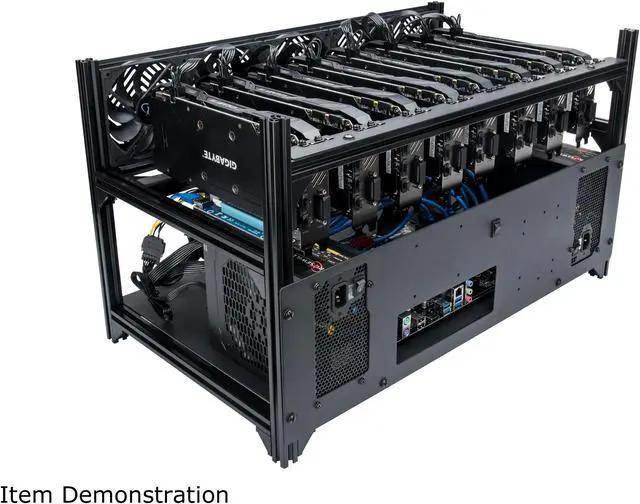 Alt view image 2 of 10 - Rosewill 8 GPU Mining Case Open Air Stackable Frame, Dual PSU Support, Maximum Airflow, Crypto Mine Bitcoin (BTC) / Ethereum (ETH / ETC) / Zcash / Altcoins - R2030002-0118