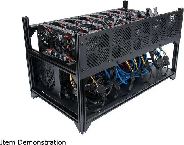 Main image of Rosewill 8 GPU Mining Case Open Air Stackable Frame, Dual PSU Support, Maximum Airflow, Crypto Mine Bitcoin (BTC) / Ethereum (ETH / ETC) / Zcash / Altcoins - R2030002-0118