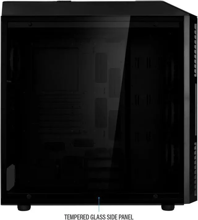 Alt view image 4 of 11 - Rosewill ATX Full Tower Gaming PC Computer Case with Dual Ring RGB LED Fans, E-ATX Support, Tempered Glass/Steel, User-Controlled Top Fins/Fan Vents - NIGHTHAWK Z-RGB