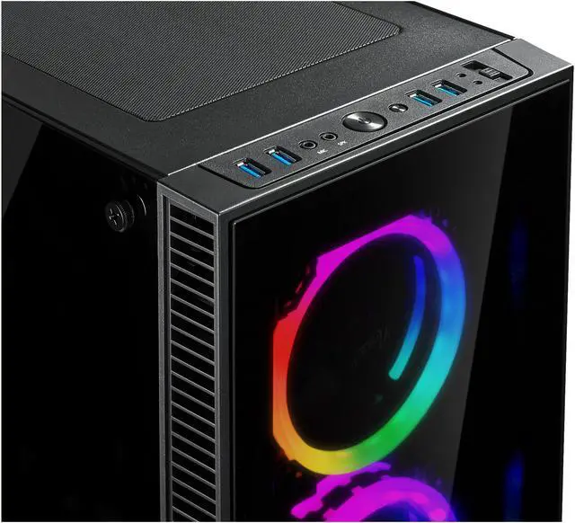 Alt view image 9 of 10 - Rosewill CULLINAN V500 RGB ATX Mid-Tower Gaming PC Computer Case, Supports E-ATX & 360mm Liquid Coolers, 4 Dual-Ring Remote-Controlled RGB LED Fans, Tempered Glass