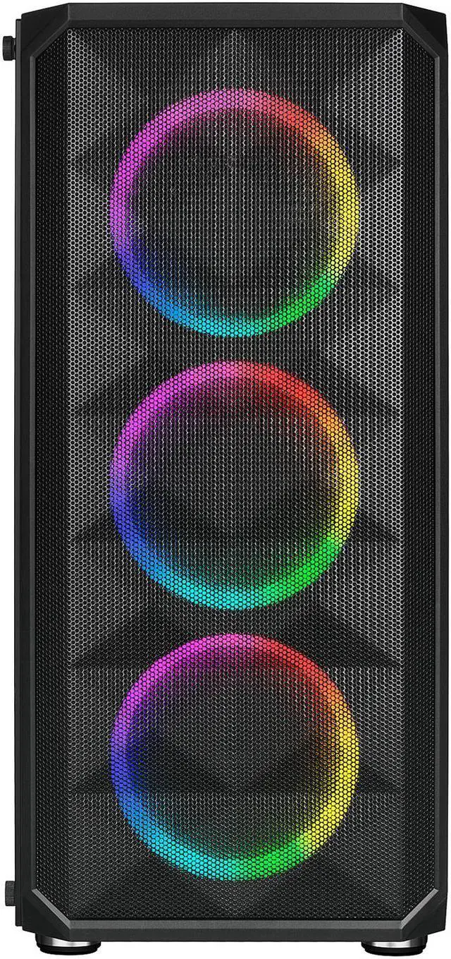 Alt view image 2 of 11 - Rosewill SPECTRA D100 ATX Mid-Tower Gaming PC Computer Case, Supports 240mm & 360mm Liquid Coolers, 4 Dual-Ring RGB LED Fans, Steel Mesh Airflow, Tempered Glass, LED Mode Control