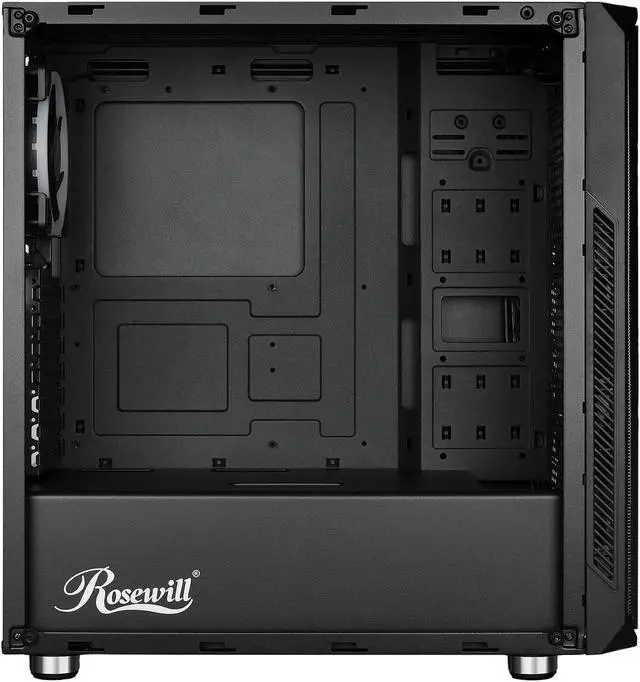 Alt view image 4 of 11 - Rosewill SPECTRA D100 ATX Mid-Tower Gaming PC Computer Case, Supports 240mm & 360mm Liquid Coolers, 4 Dual-Ring RGB LED Fans, Steel Mesh Airflow, Tempered Glass, LED Mode Control